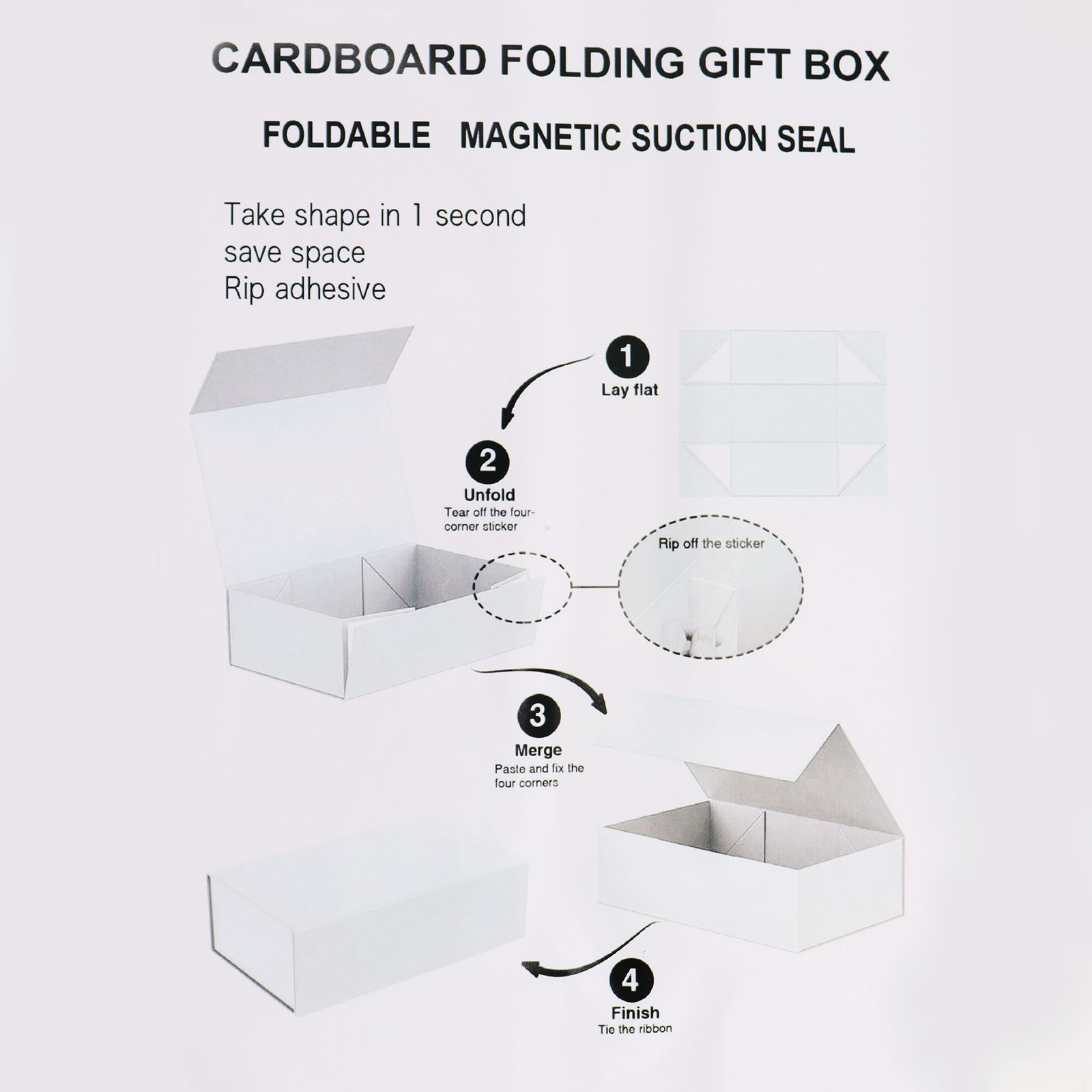 Faltbare Geschenkbox – XL, Rot, 33 × 25 × 12 cm – Bild 5