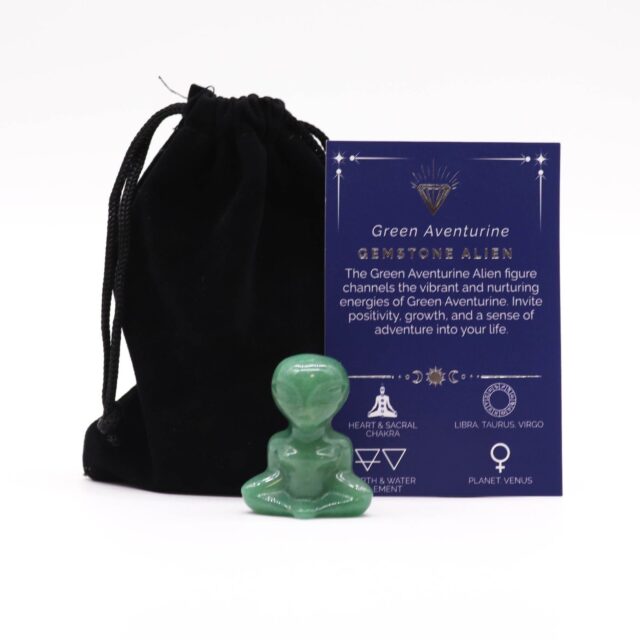 Alienfigur aus Edelstein – Grüner Aventurin 40x30x15mm
