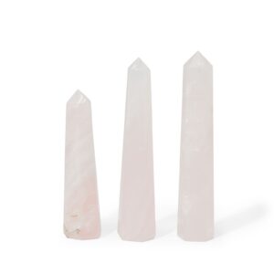 Sechskant-Edelsteinobelisk ca. 11 cm – Rosenquarz