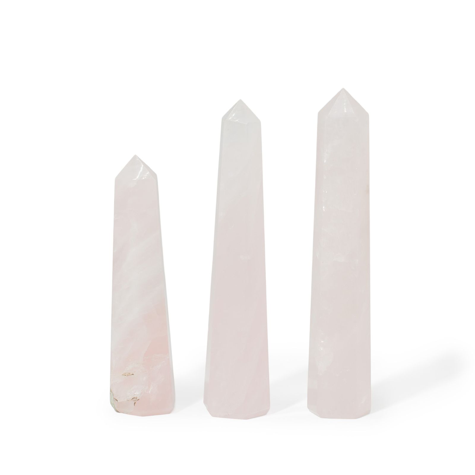 Sechskant-Edelsteinobelisk ca. 11 cm – Rosenquarz