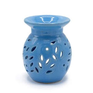 Duftlampe mit Blumenmotiv – Blau