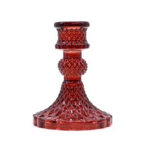 Kerzenhalter – Set mit 2 Vintage Stabkerze – Vampire Rot