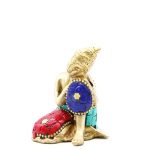 Buddha-Figur aus Messing – nachdenklich – 6,5 cm