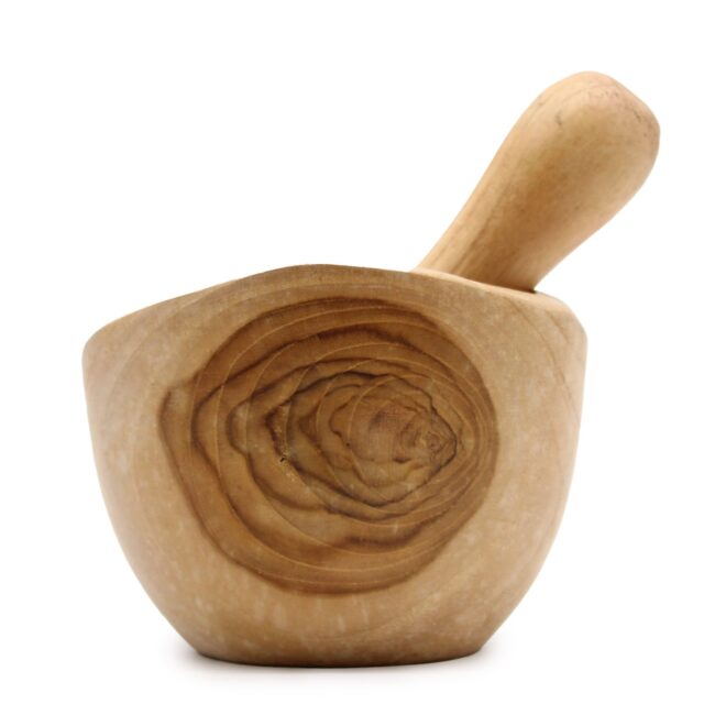 Ergonomisch aus Teakholz Stößel & Mörser Mittel