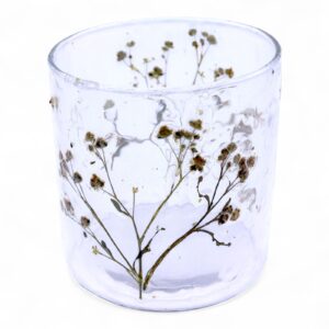 Kerzenhalter – Naturblumen im Glas – Gerade – Margarita – (8x8 cm)