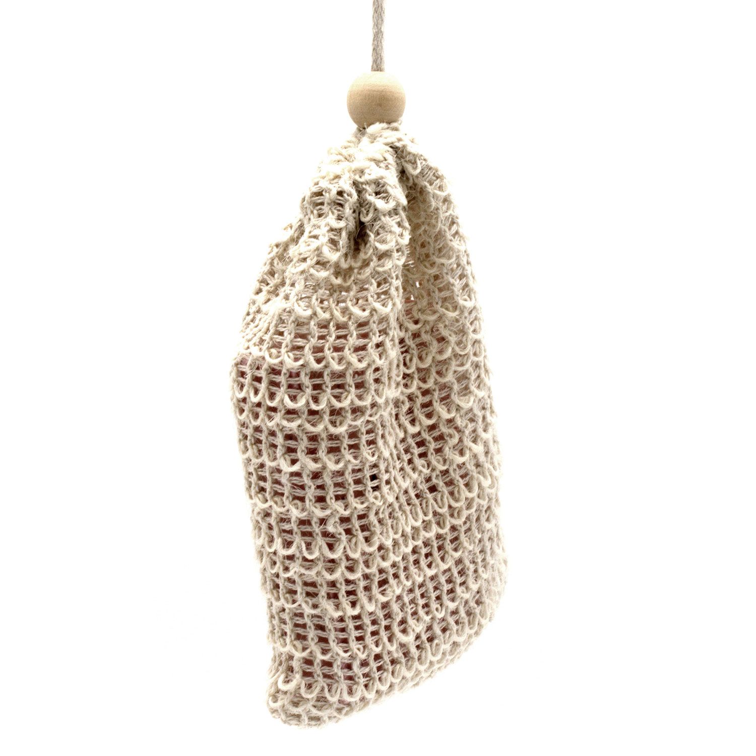Badezubehör – Natur Seife Beutel – verwaschen Jute – Bild 2