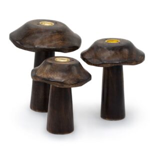 Räucherhalter – Set mit 3 Flach Mushrooms (13 cm 12 cm 11 cm)