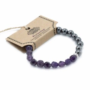 Facettiertes Edelsteinarmband – magnetisch Amethyst