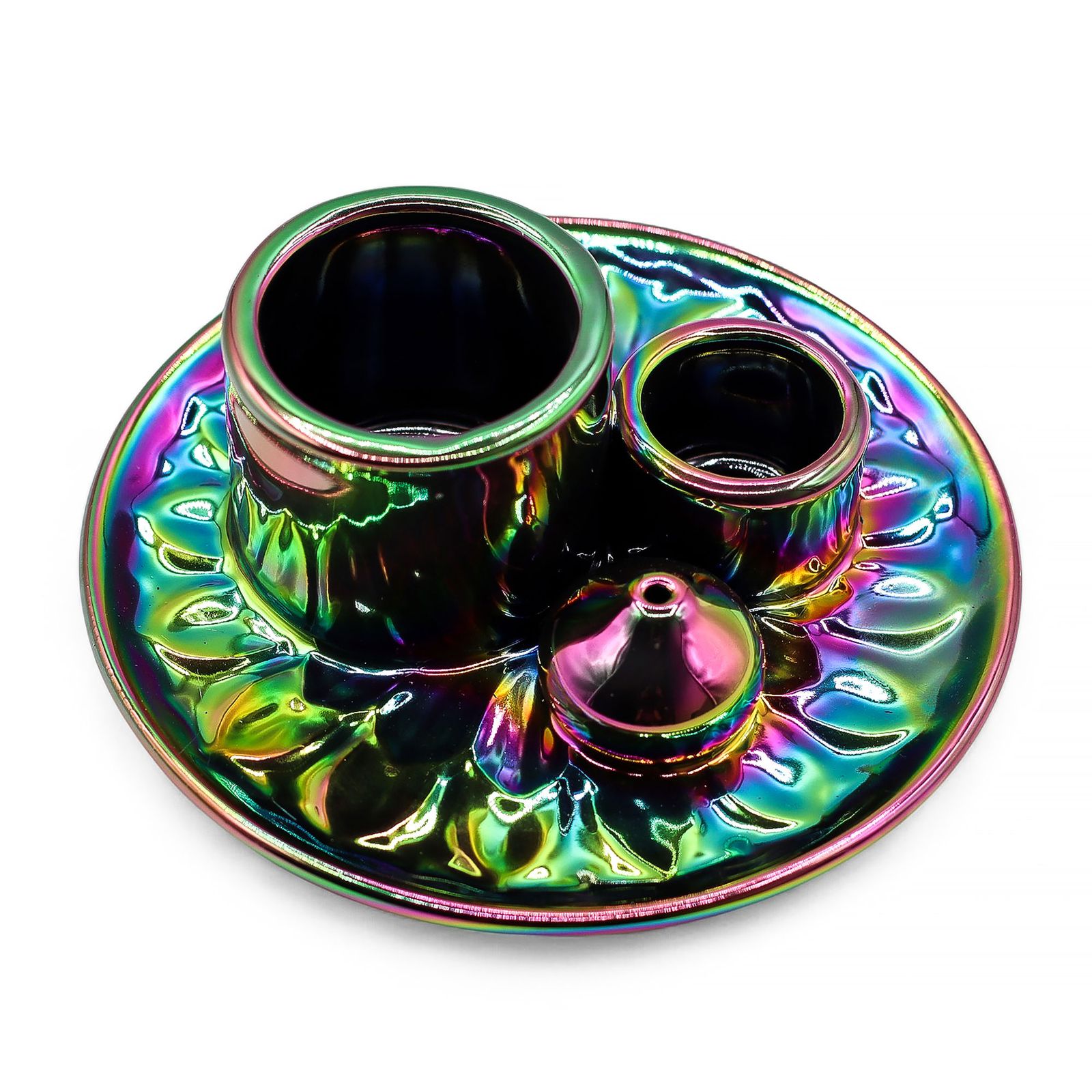 Räucherhalter – Palo Santo & Räucher – Mandala – Metalic Regenbogen