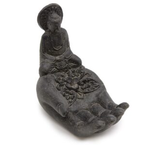Räucherhalter – Buddha & Hand (Schwarz)