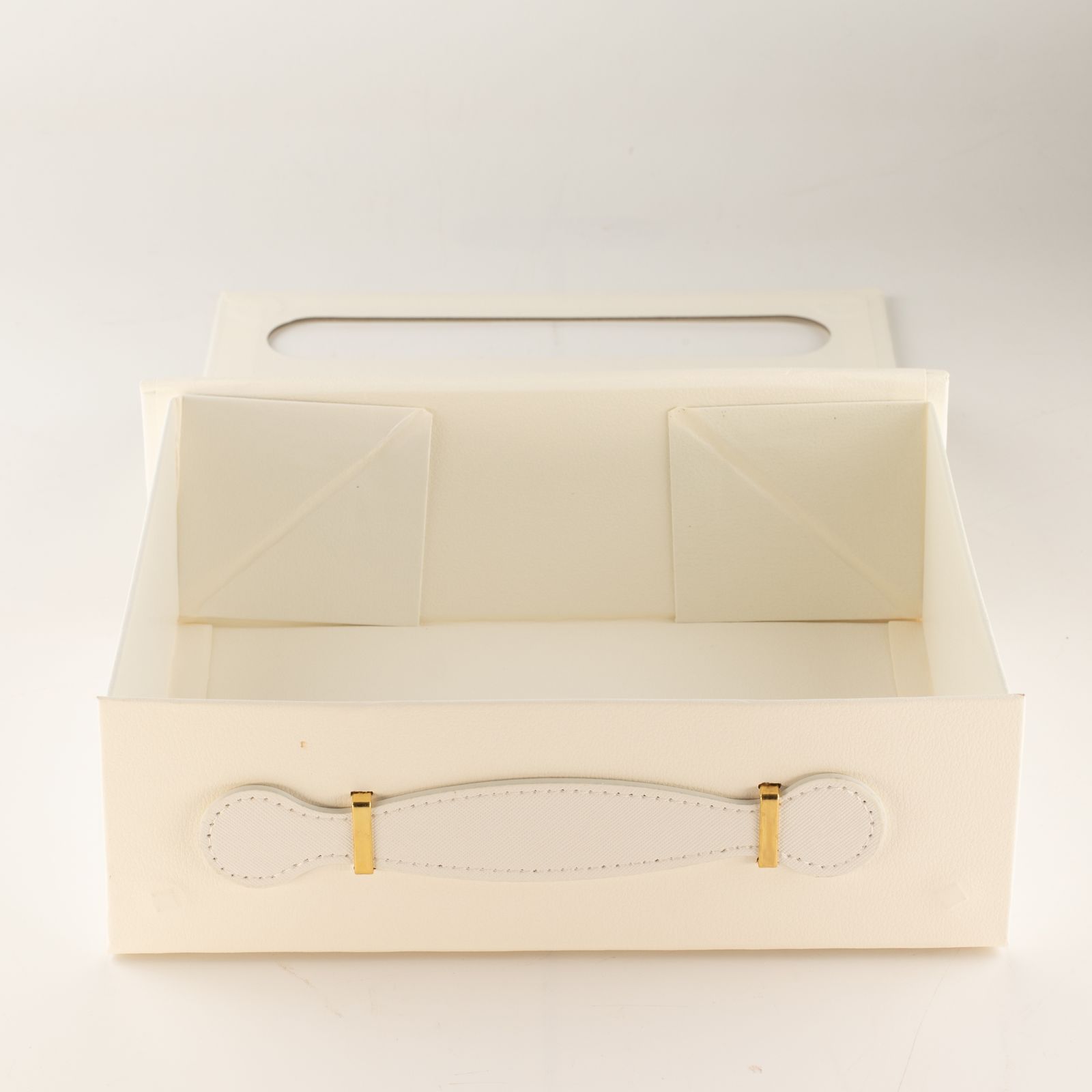 Geschenkverpackung – Faltbare Geschenkbox – mittelgroßer Geschenkkorb (24x18.2x8 cm) – Weiß – Bild 4