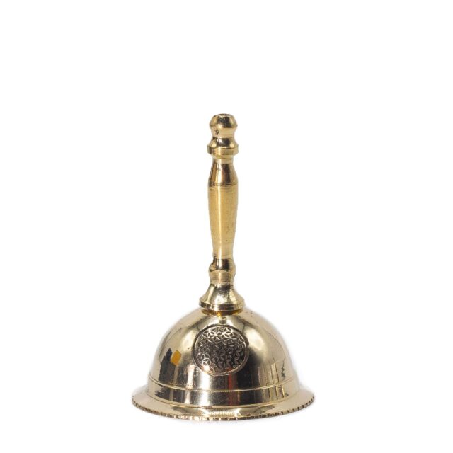 Klein Altar-Glocke aus Messing – Blume des Lebens