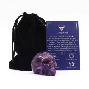 Großer Totenkopf aus Edelstein – Amethyst – 50x40x30 mm