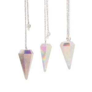 Sechsseitig Pendel – Aurora Crysta Engel Weiß – 4 cm