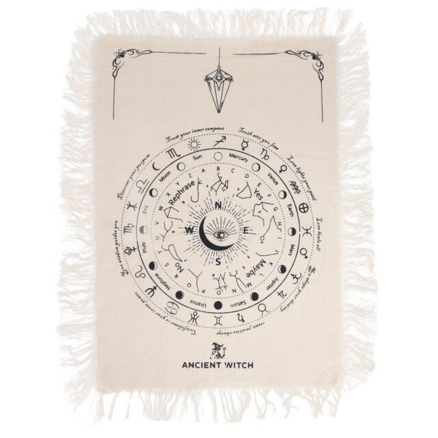 Pendeltuch „Ancient Witch“ – Allsehendes Auge – Natürlich & Schwarz