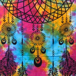 Baumwolltuch als Tagesdecke oder Wandbehang – Doppelgröße – Traumfänger 230 × 200 cm