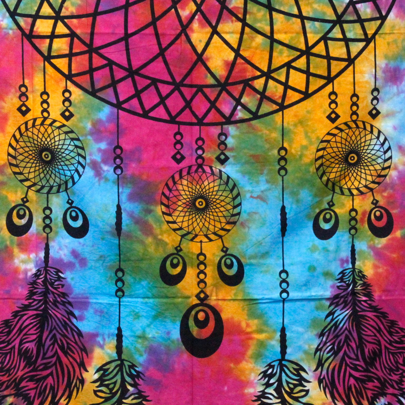 Baumwolltuch als Tagesdecke oder Wandbehang – Doppelgröße – Traumfänger 230 × 200 cm