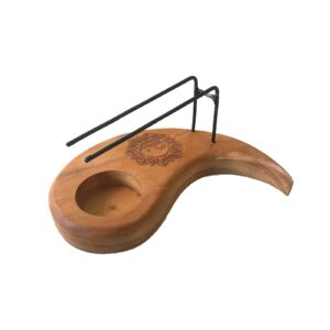 Räucherhalter – Tropfenform Palo Santo Wärmer – Teakholz – Yin & Yang Design