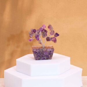 Edelsteinbäume – Mini Gemstone Trees On Orgonite Base – Amethyst (15 stones)