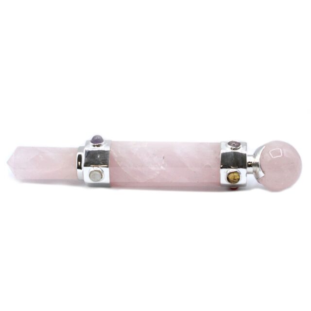 Sechskant-Kristallstab – 12 cm – Rosenquarz