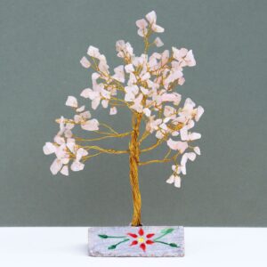 Edelsteinbaum aus Rosenquarz – 160 Steine