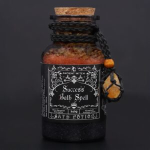 Badesalz – Ancient Witch Baderitual-Mischung & Citrine Kristall Amulett – Erfolg