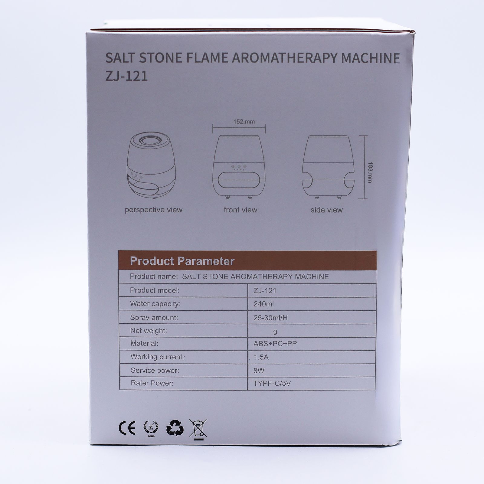 Aroma-Diffuser mit Salzsteinen – Weiß, USB, Flammeneffekt & Timer – Bild 11