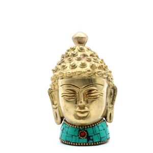 Buddha-Figur aus Messing – Kopf, mittel – 8 cm