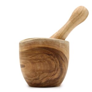 Ergonomisch aus Teakholz Stößel & Mörser Klein