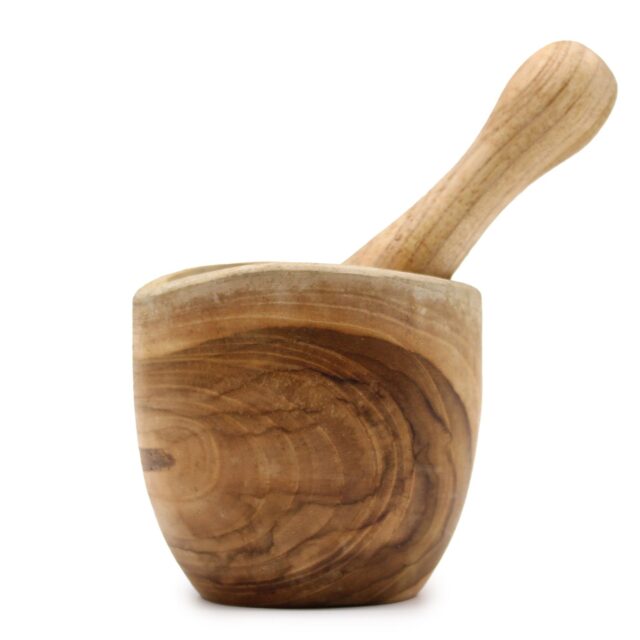 Ergonomisch aus Teakholz Stößel & Mörser Klein