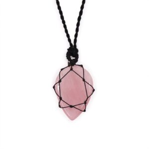 Laced Edelstein Tropfen Anhänger – Rosenquarz