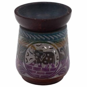 Duftlampe aus Speckstein, groß 13x10 cm – Elefant – fünf Farben