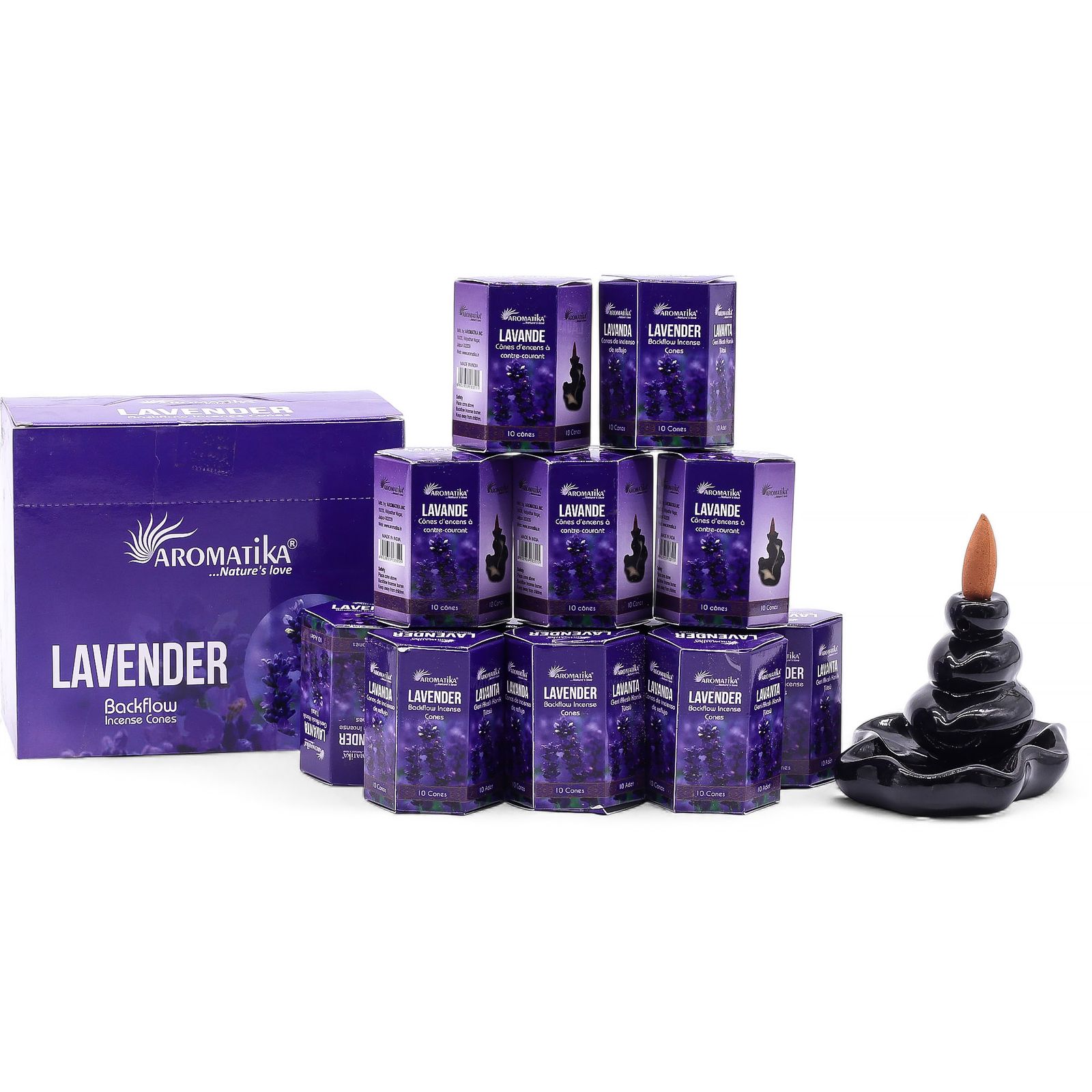 Räucherkegel – Masala Rückfluss Packung mit 10 – Lavendel