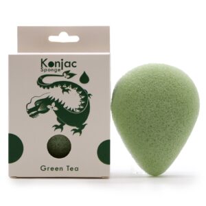 Konjac-Gesichtsschwamm – Tropfenform – Grüner Tee – Protective