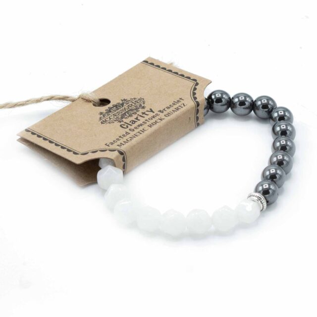 Facettiertes Edelsteinarmband – magnetisch Bergkristall