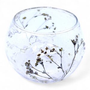 Kerzenhalter – Naturblumen im Glas – Schale – Margarita – (8x10 cm)