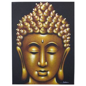 Buddha-Bild – Sandoptik – goldfarben