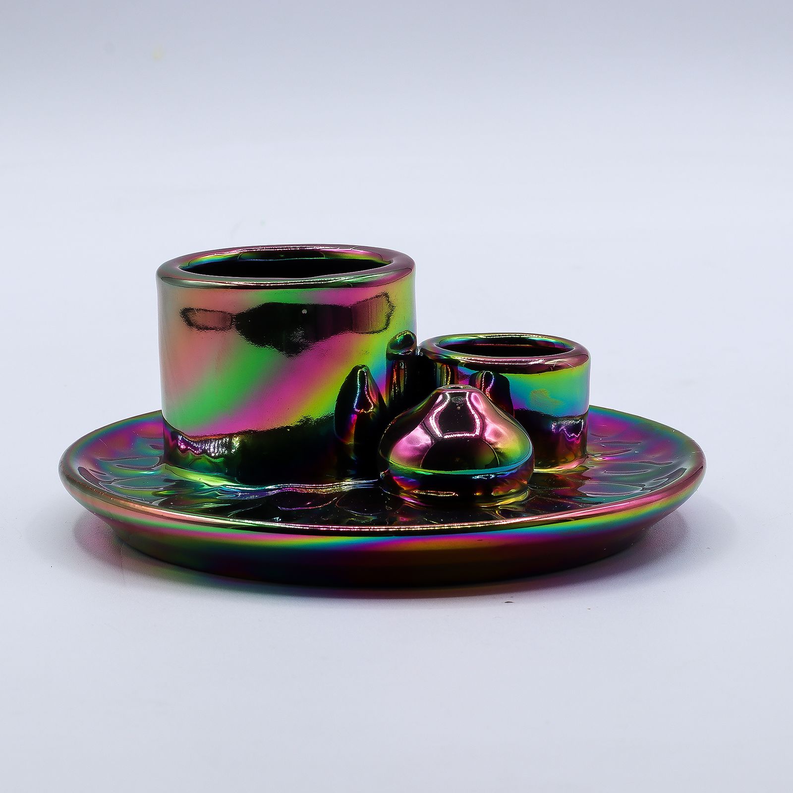 Räucherhalter – Palo Santo & Räucher – Mandala – Metalic Regenbogen – Bild 4