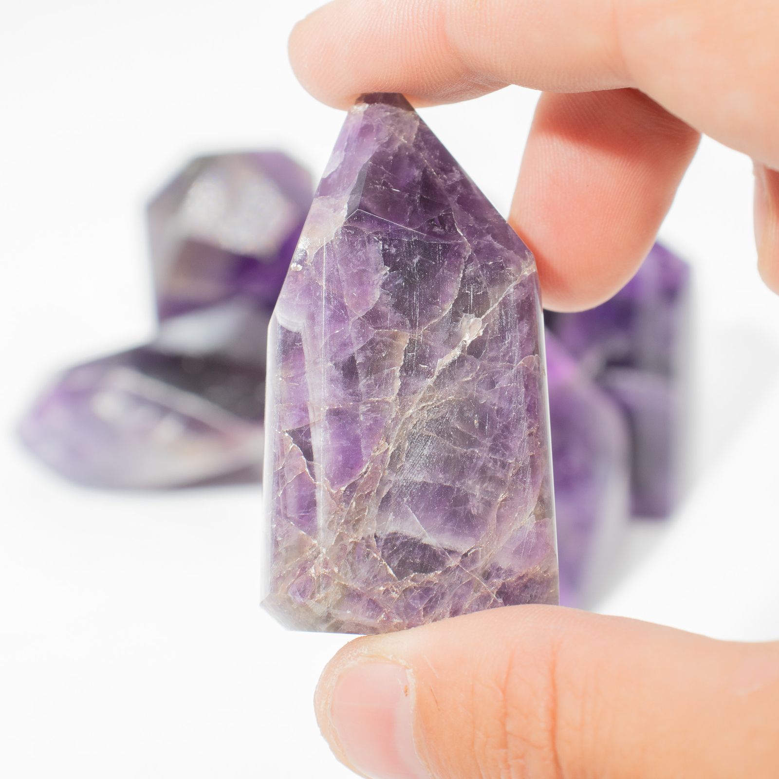 Edelsteinspitzen ca. 6 cm (0,5 kg) – afrikanisch Amethyst (ca. 8 Stück) – Bild 4
