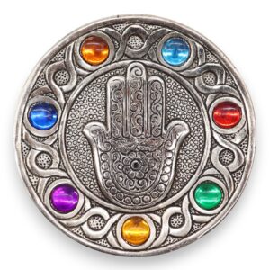 Räucherhalter – sieben Chakra Hamsa 11.5 cm