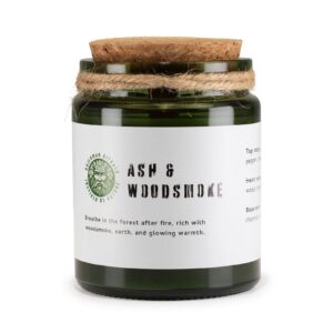 Sojawachskerze – Greenman Holzdocht Sojakerze – Ash & Woodsmoke