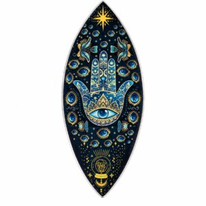 Räucherhalter – Emaille Schale – Aluminium – Blau Hamsa