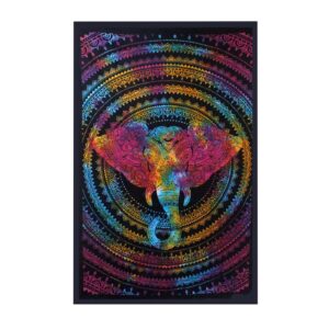 Baumwolltuch als Tagesdecke oder Wandbehang – Einzelgröße – Elefantenkopf 130 × 200 cm