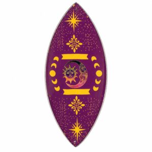 Räucherhalter – Emaille Schale – Aluminium – Violett Sonne & Mond Phases