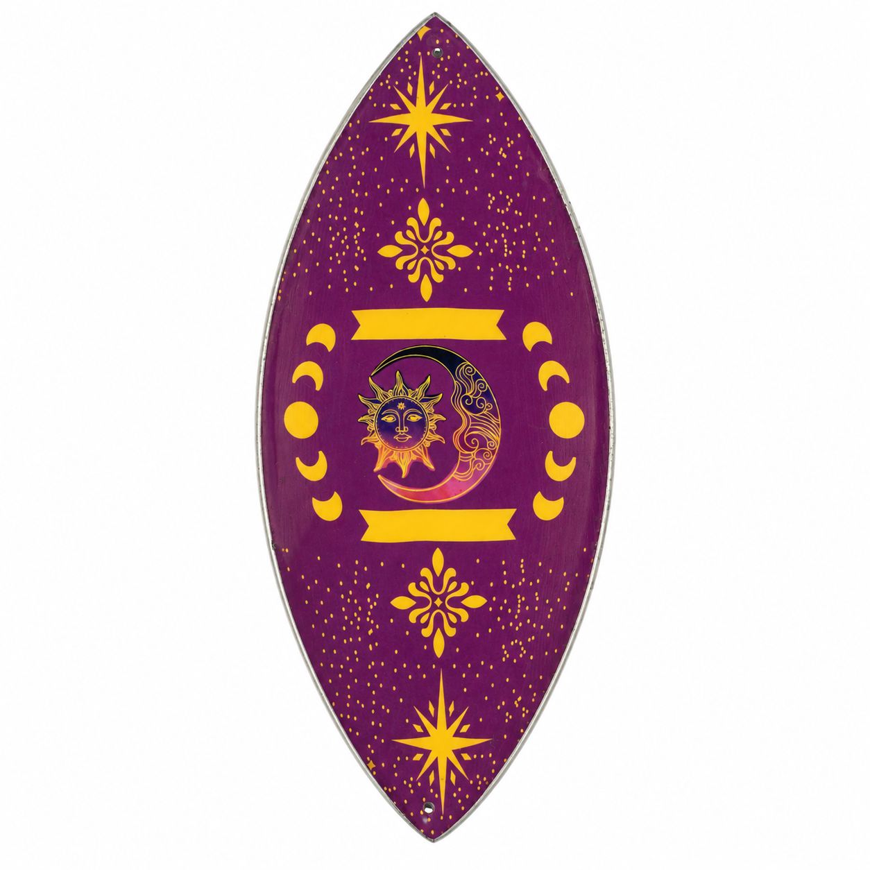 Räucherhalter – Emaille Schale – Aluminium – Violett Sonne & Mond Phases