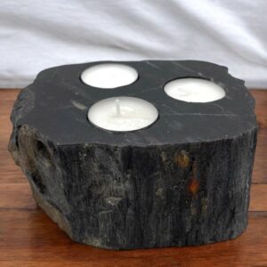 Kerzenhalter – versteinert Holz – Triple