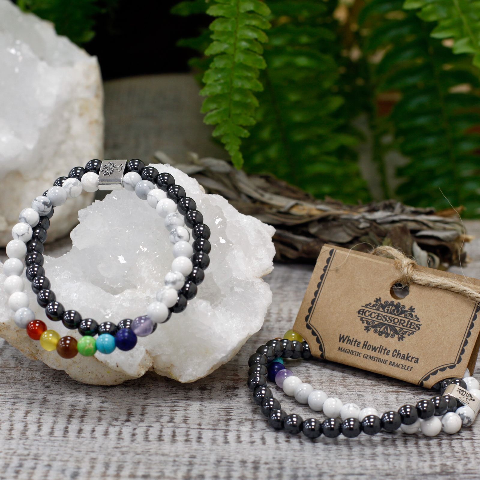 Armband – Weiß Howlite Chakra – Bild 4