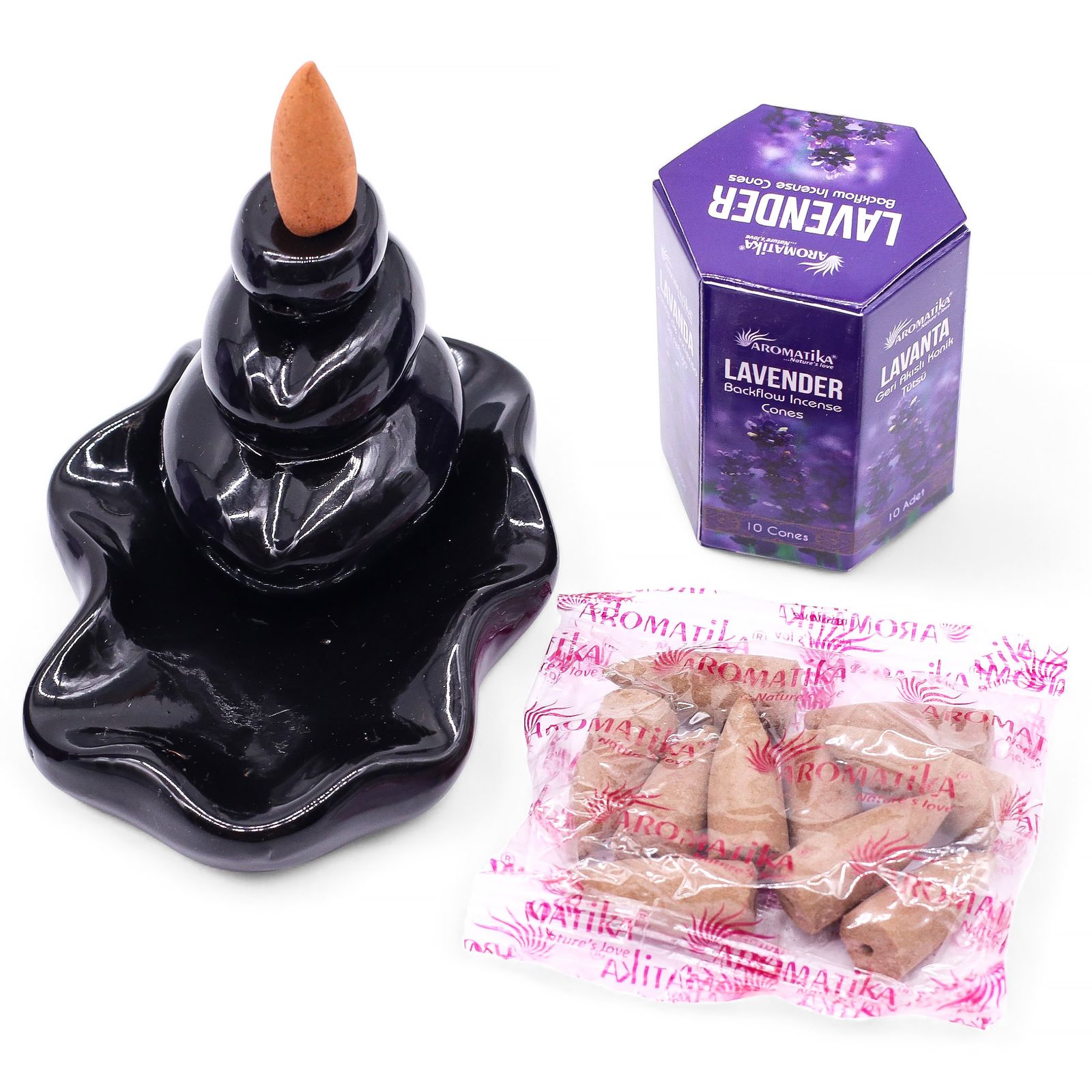 Räucherkegel – Masala Rückfluss Packung mit 10 – Lavendel – Bild 5