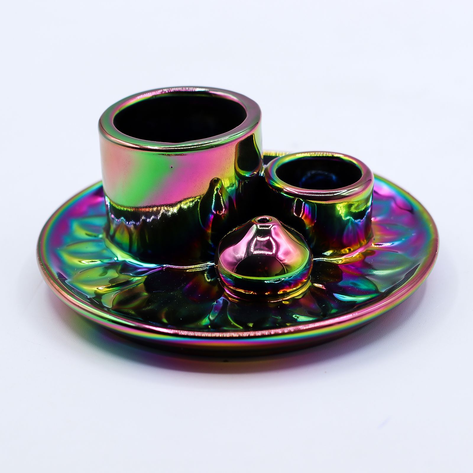 Räucherhalter – Palo Santo & Räucher – Mandala – Metalic Regenbogen – Bild 6