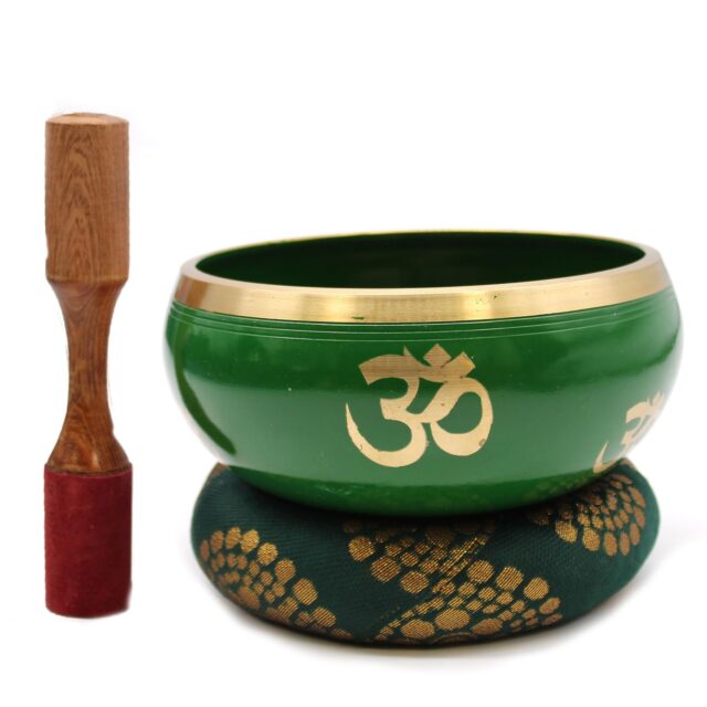 Groß Lebensbaum Klangschalen-Set – Grün 14 cm